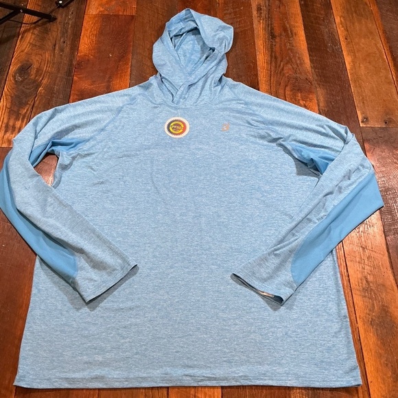 Men’s Performance Long Sleeve Hoodie UPF 50+ Sun Protection 2XL Blue - Picture 1 of 4